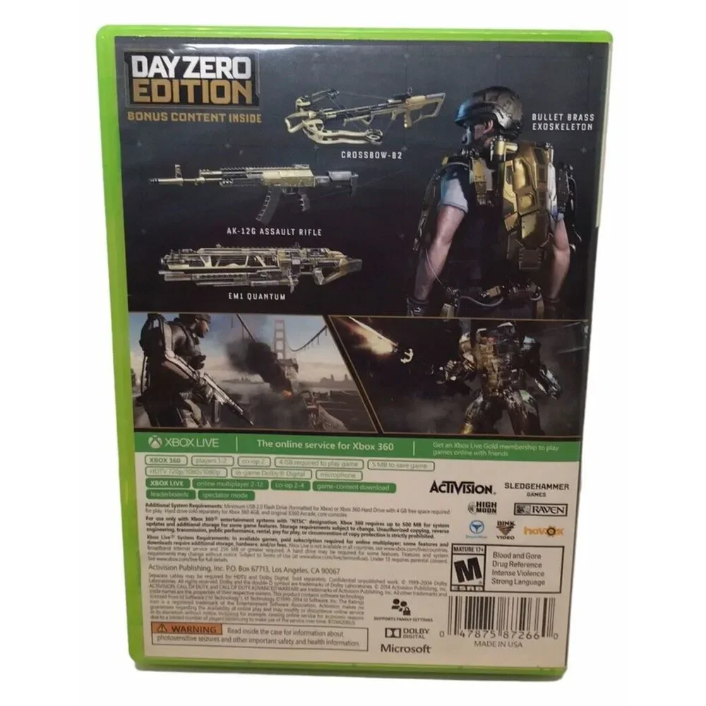 Call‎ of Duty: Advanced Warfare Day Zero Edition (Xbox 360, 2014)  Tested